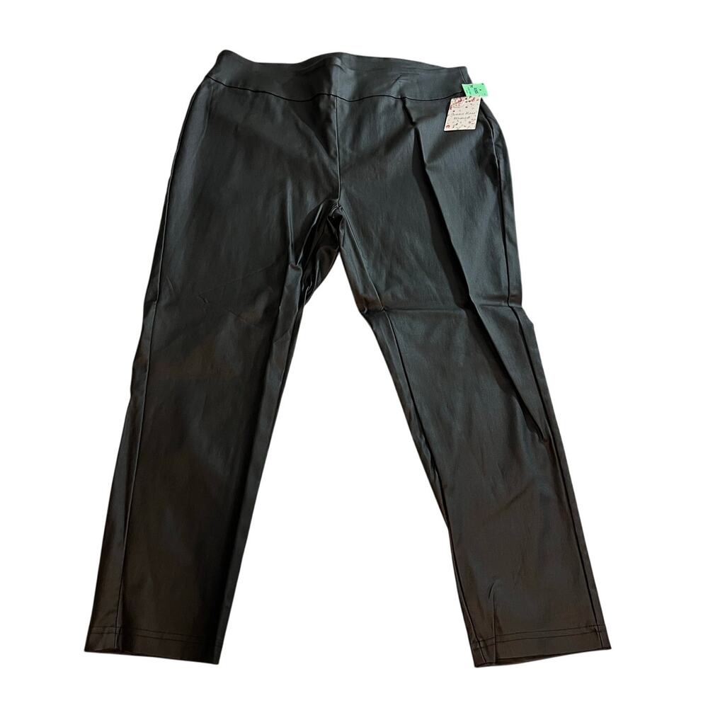 NWT Jenna Rose Womens Black Faux Leather Pants Size 2X